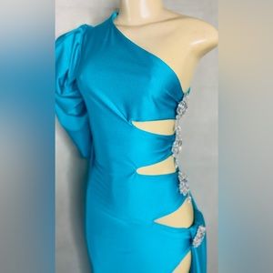 Puff Sleeve Gown - special occasion celebration dress.